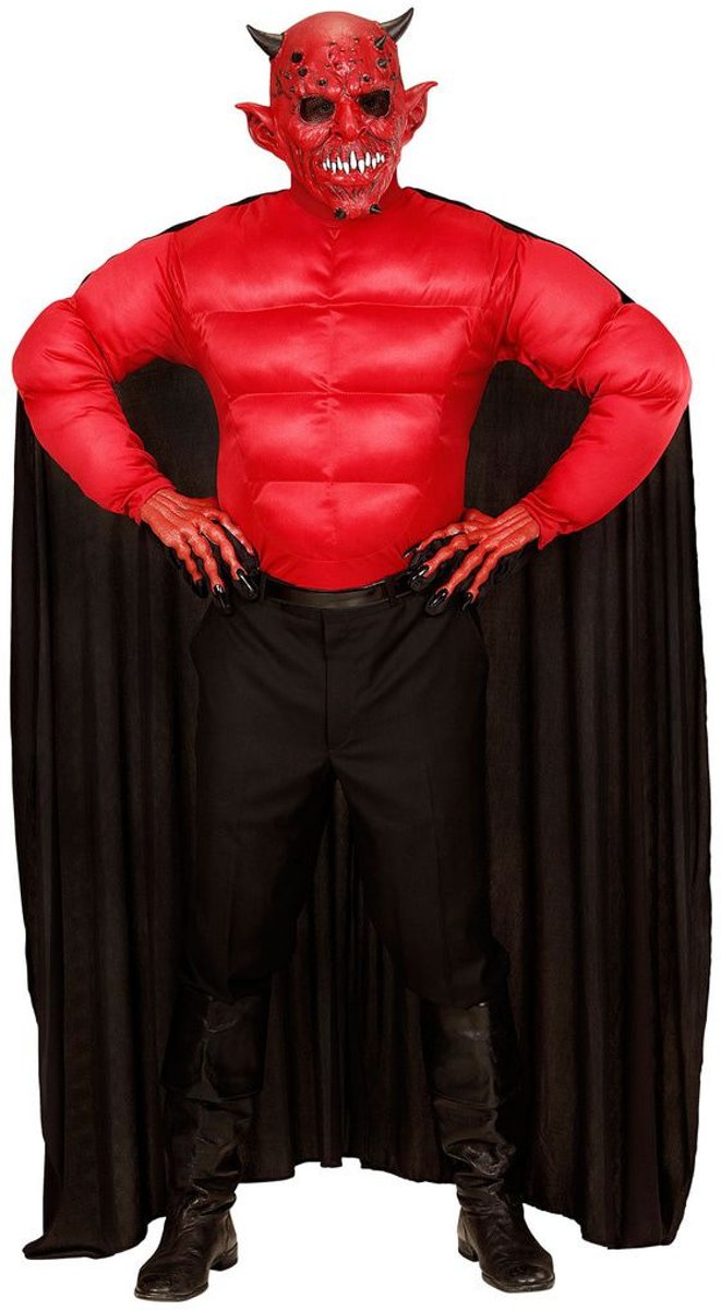 Duivel Kostuum | Super Duivel Red Devil Kostuum | Maat 128 | Halloween | Verkleedkleding